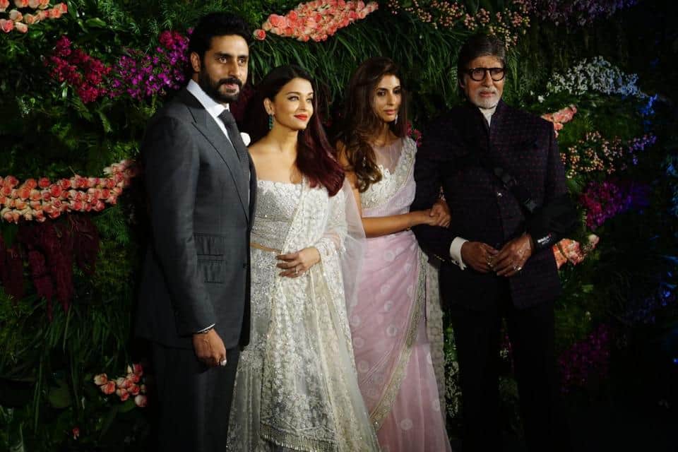 anushka sharma virat kohli reception amitabh bachchan, aishwarya rai, abhishek bachchan