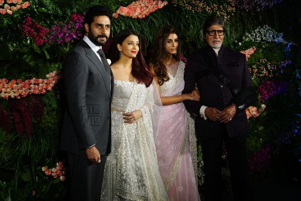 anushka sharma virat kohli reception amitabh bachchan, aishwarya rai, abhishek bachchan