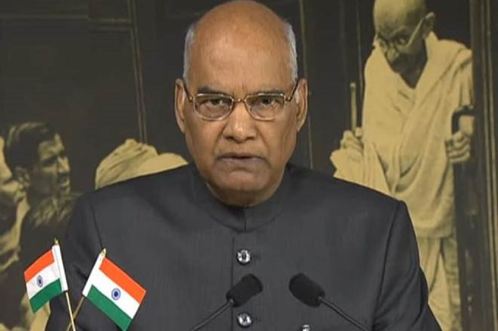 President Ram Nath Kovind  stops public speech after disturbance