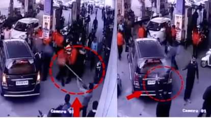 OPEN FIRE ON GHAZIABAD PETROL PUMP, INCIDENT CAPTURED IN CCTV