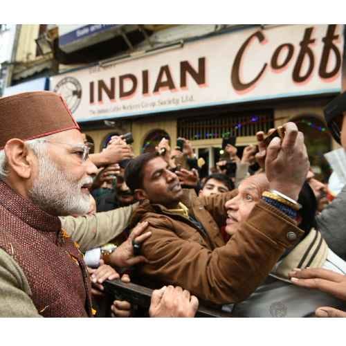 PM Narendra Modi in Indian Coffee House Mall Road Shimla