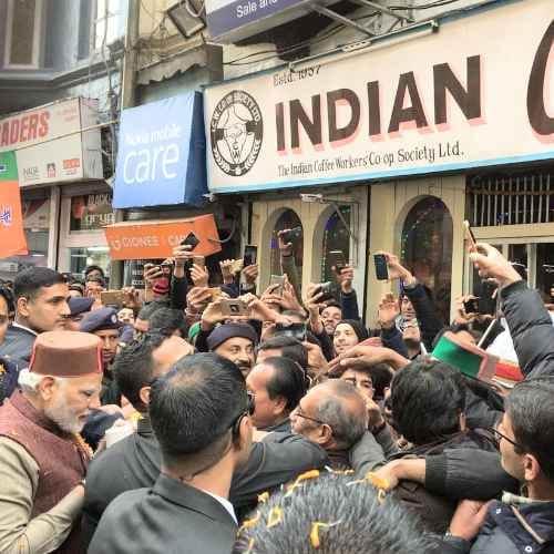 PM Narendra Modi in Indian Coffee House Mall Road Shimla