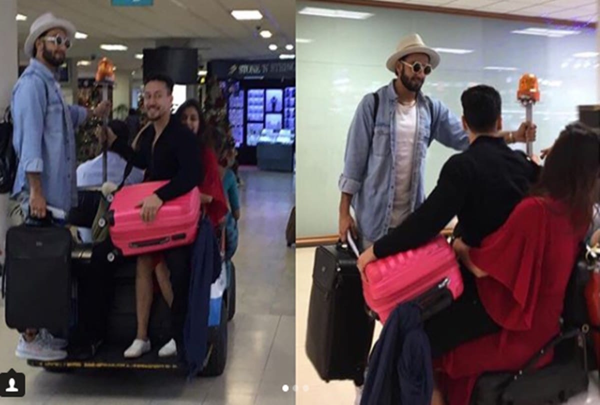 tiger shoff disha patani and ranveer singh spotted at mumbai airport 