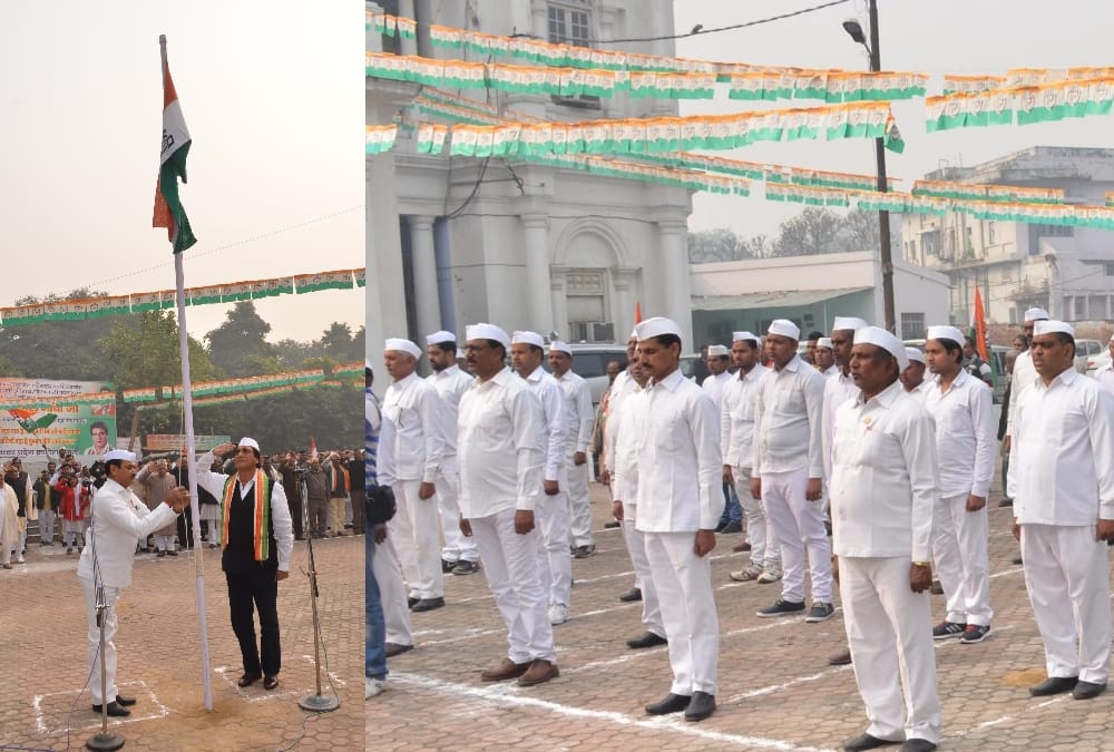 congress leaders celebrate party's foundation day.