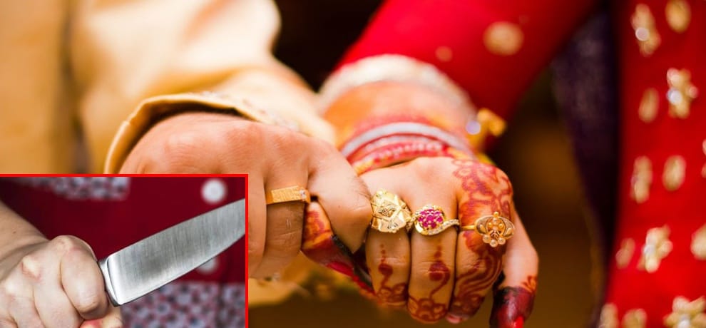 lady killed her husband by stabbing knife 