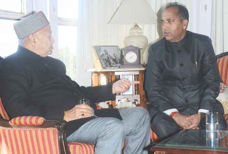 cm jairam thakur meets virbhadra singh and prem kumar dhumal
