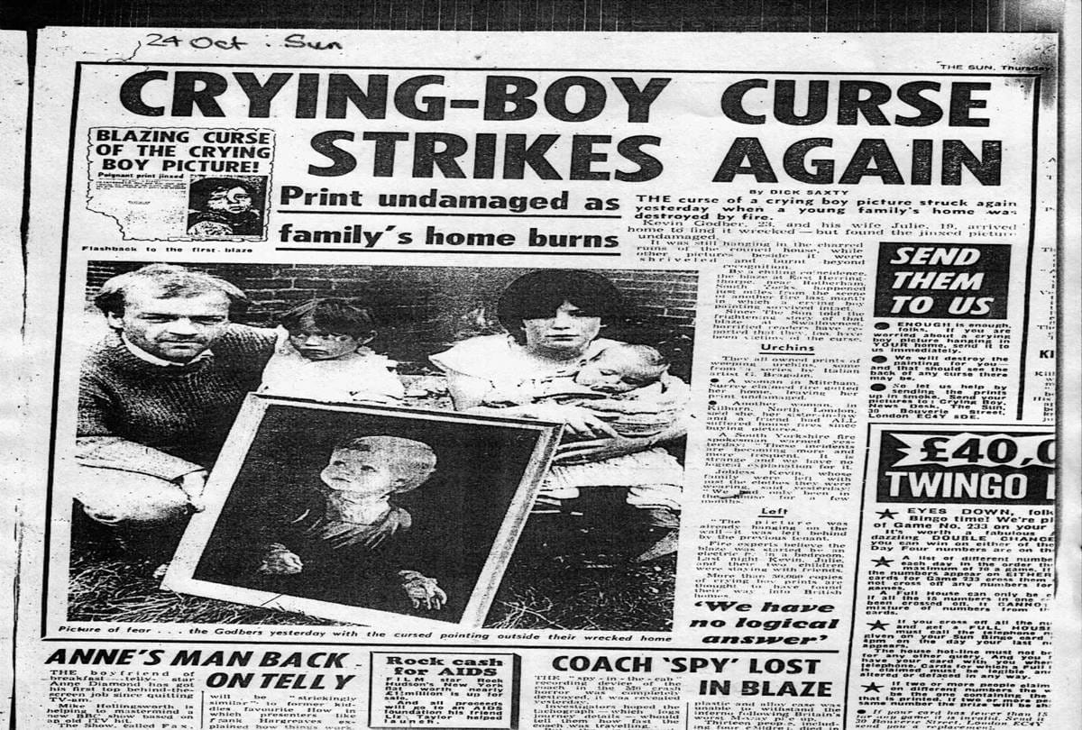 Scary story of The Curse of the Crying Boy Painting