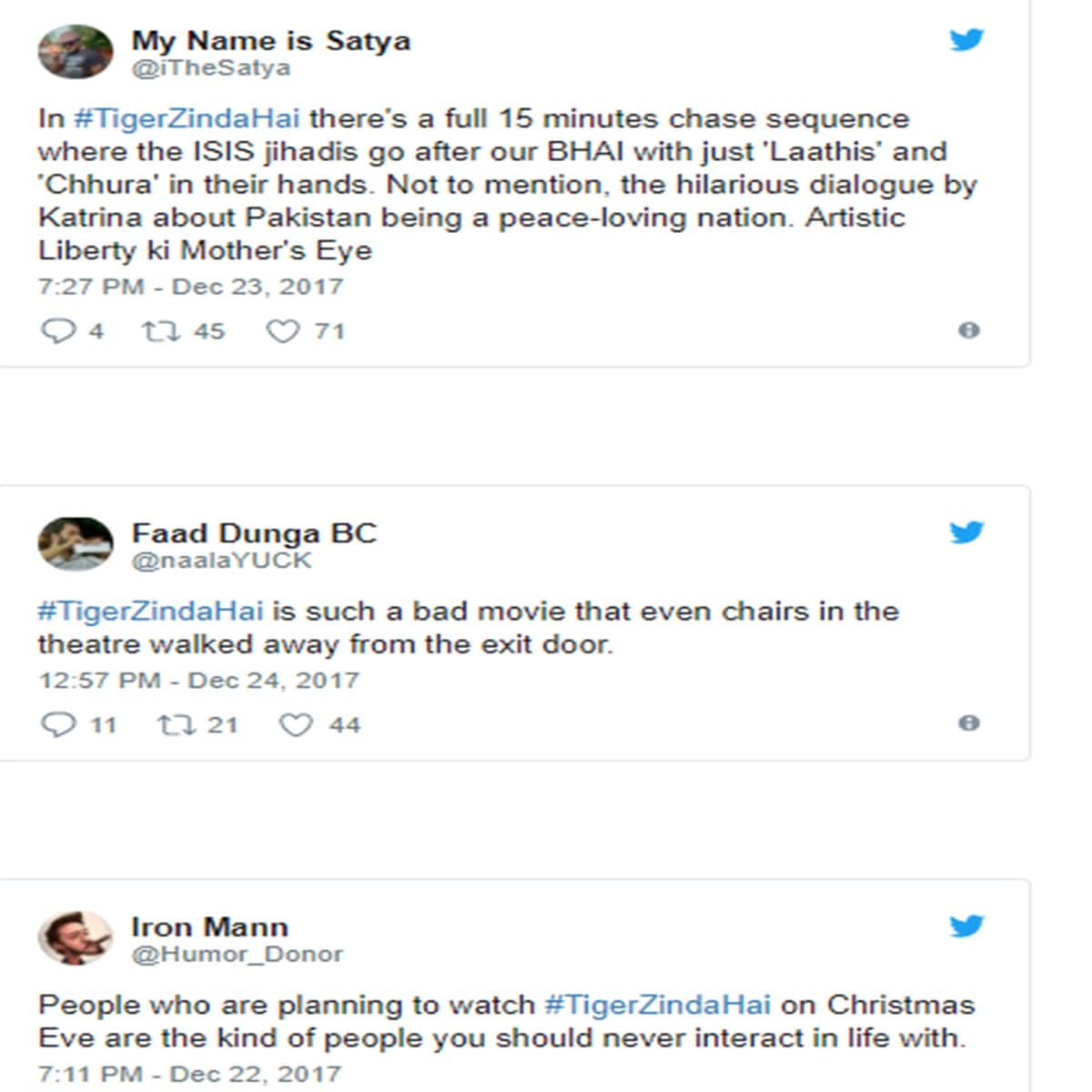 tiger zinda hai trolling on twitter, here is users reaction on Salman Katrina