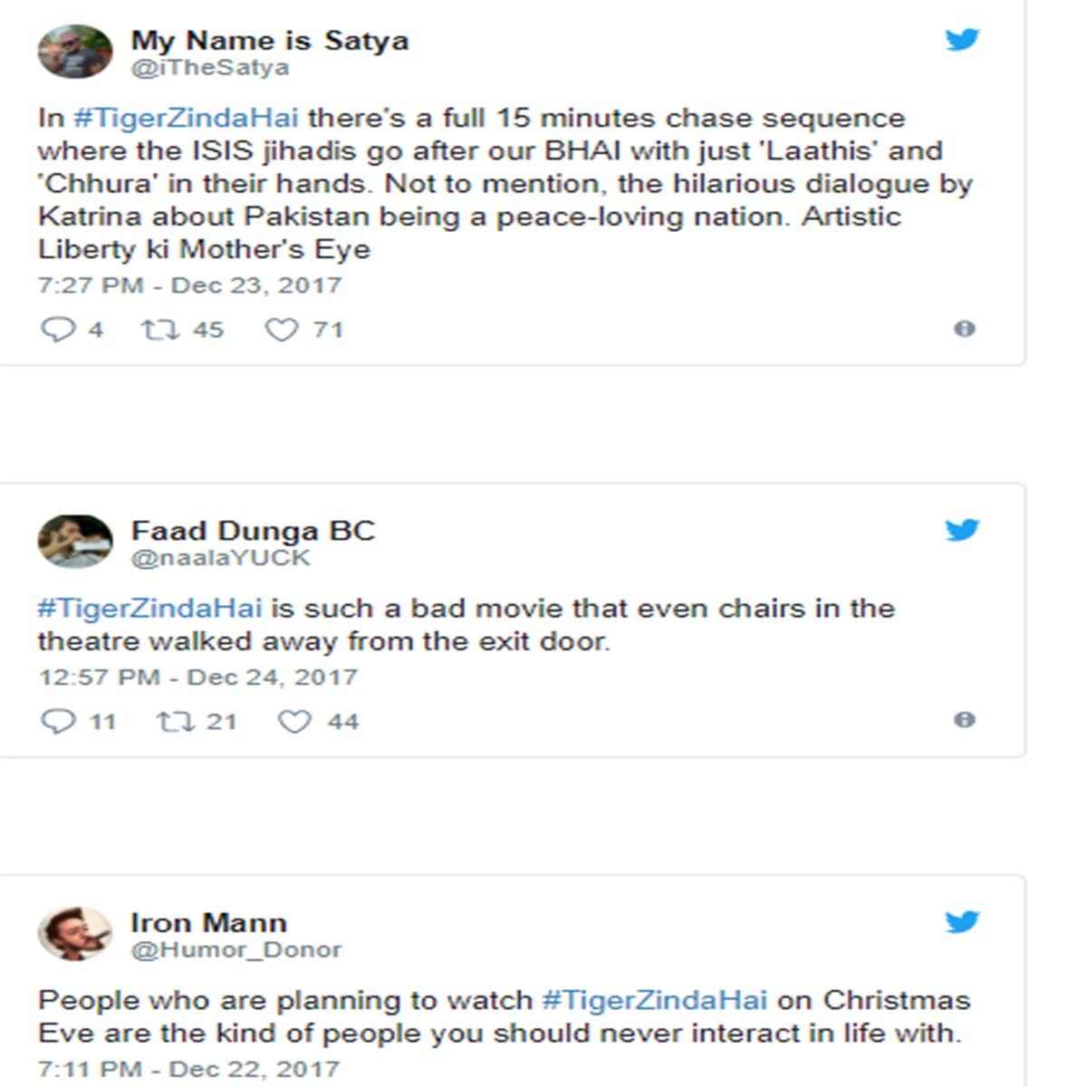 tiger zinda hai trolling on twitter, here is users reaction on Salman Katrina