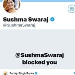 sushma swaraj blocked congress MP on twitter after he raises questions on missing indians in iraq