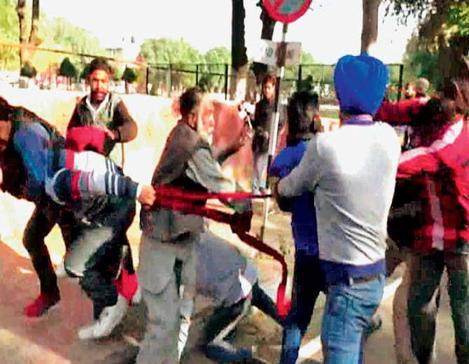 two sikh families high voltage drama outside sector 17 police station chandigarh