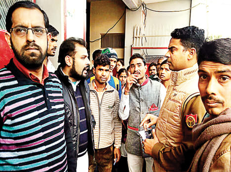 The villagers shouted in charge Rs, three detained