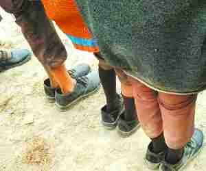 Over sized shoes delivered in schools