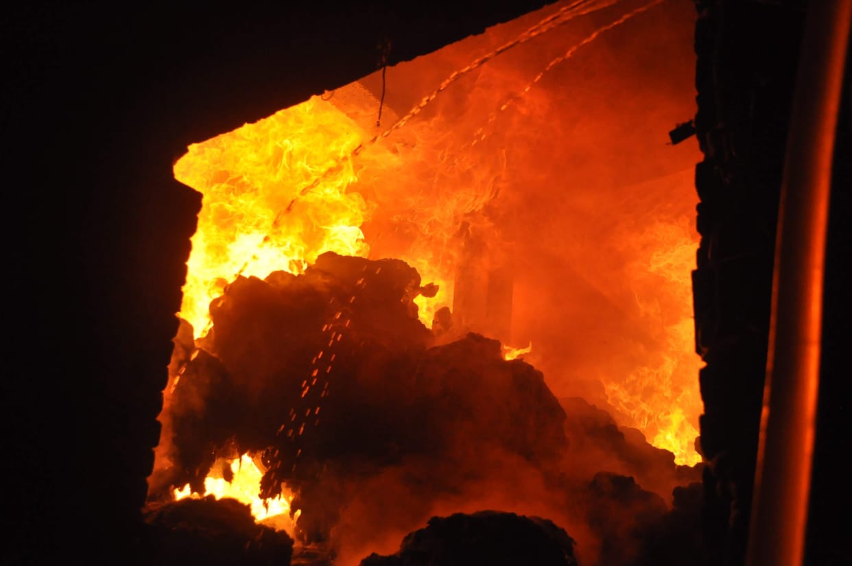 fire in cottonwest factory at amroha