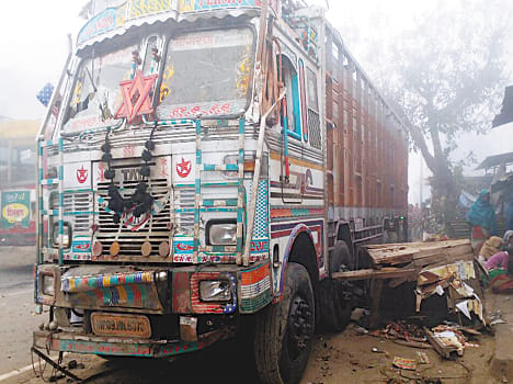 House-shop broke truck crushed two