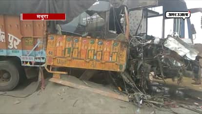 accident on expressway in mathura due to fog