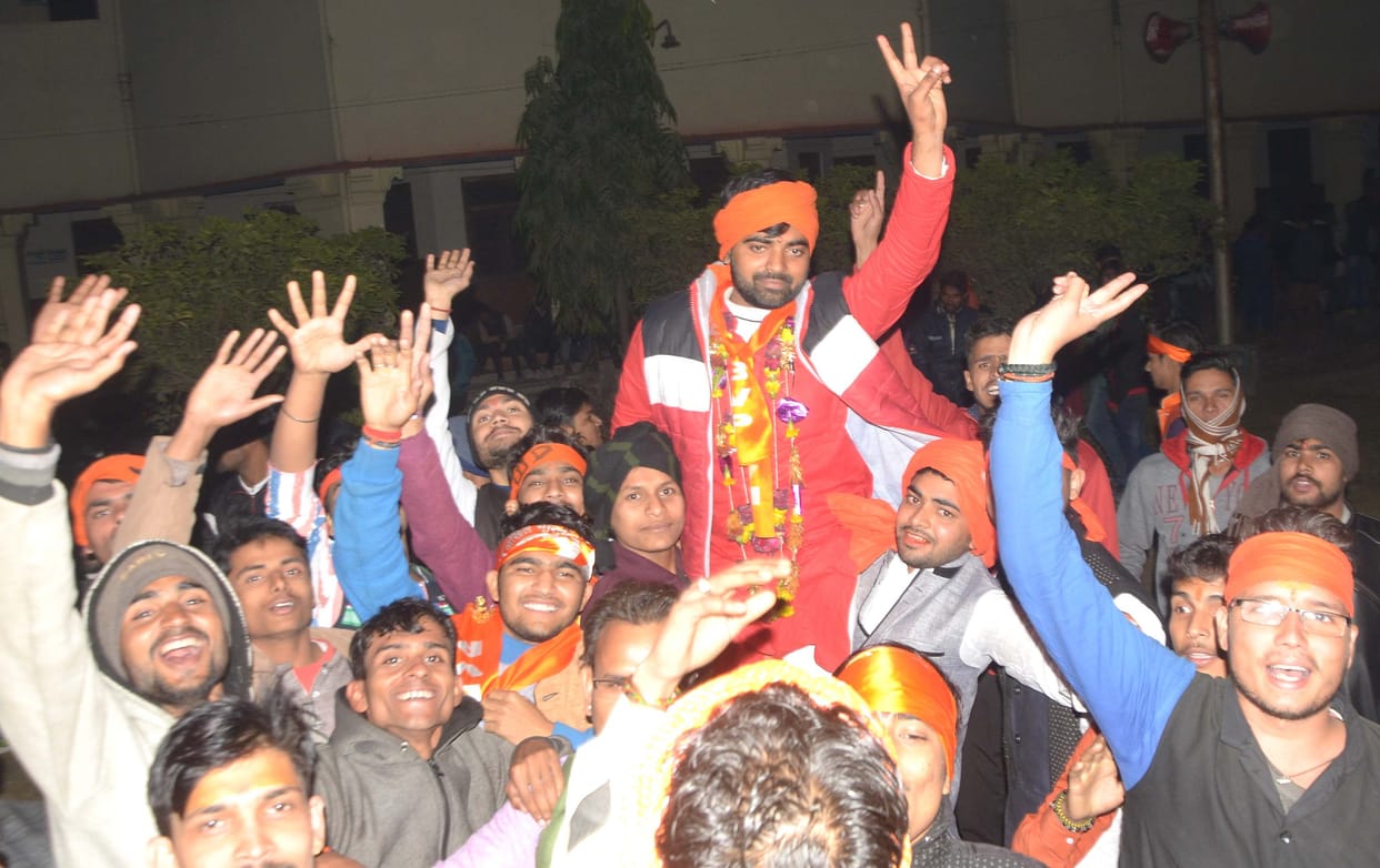 Sampurnnanand sanskrit university student election result declare