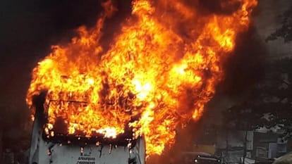 Rajasthan Three roadways buses set on fire in baswara