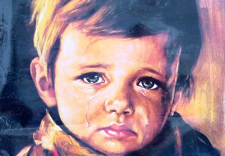 Famous Painter Giovanni Bragolin crying boy painting become the cursed for the people 