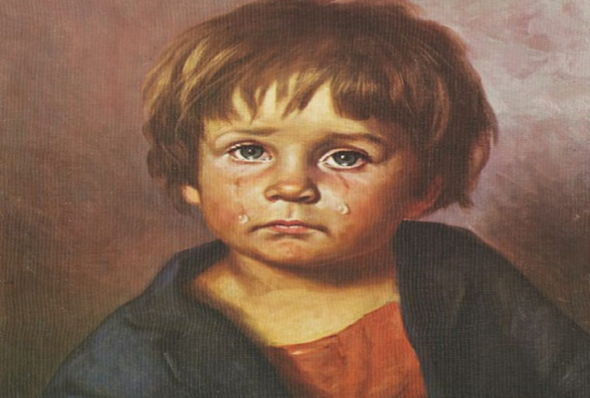 Famous Painter Giovanni Bragolin crying boy painting become the cursed for the people 
