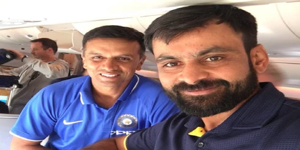 mohammad hafeez share selfie with rahul dravid on twitter