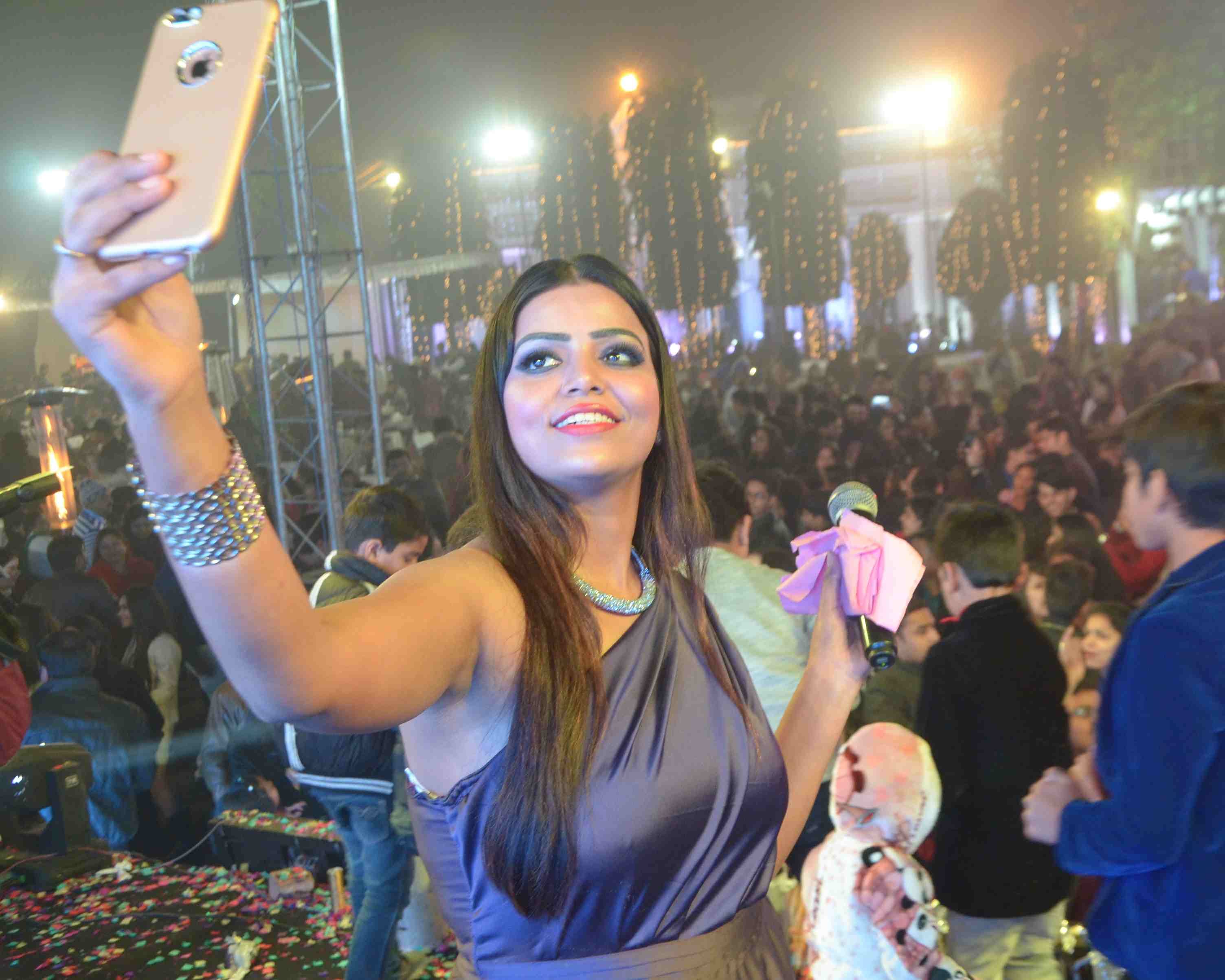 New year celebration at ganga ghat and mall in varanasi