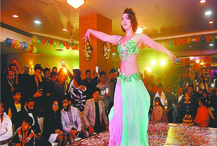 Happy new year celebrated city, belly dance, see photos