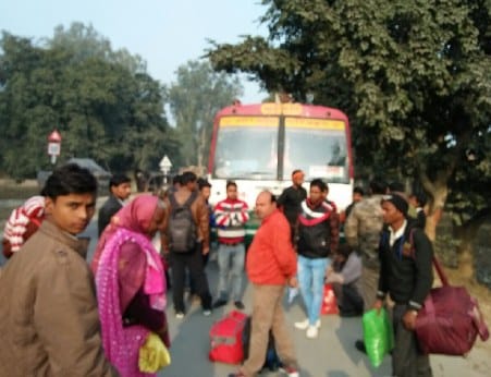 spark in roadways bus create panic in passengers