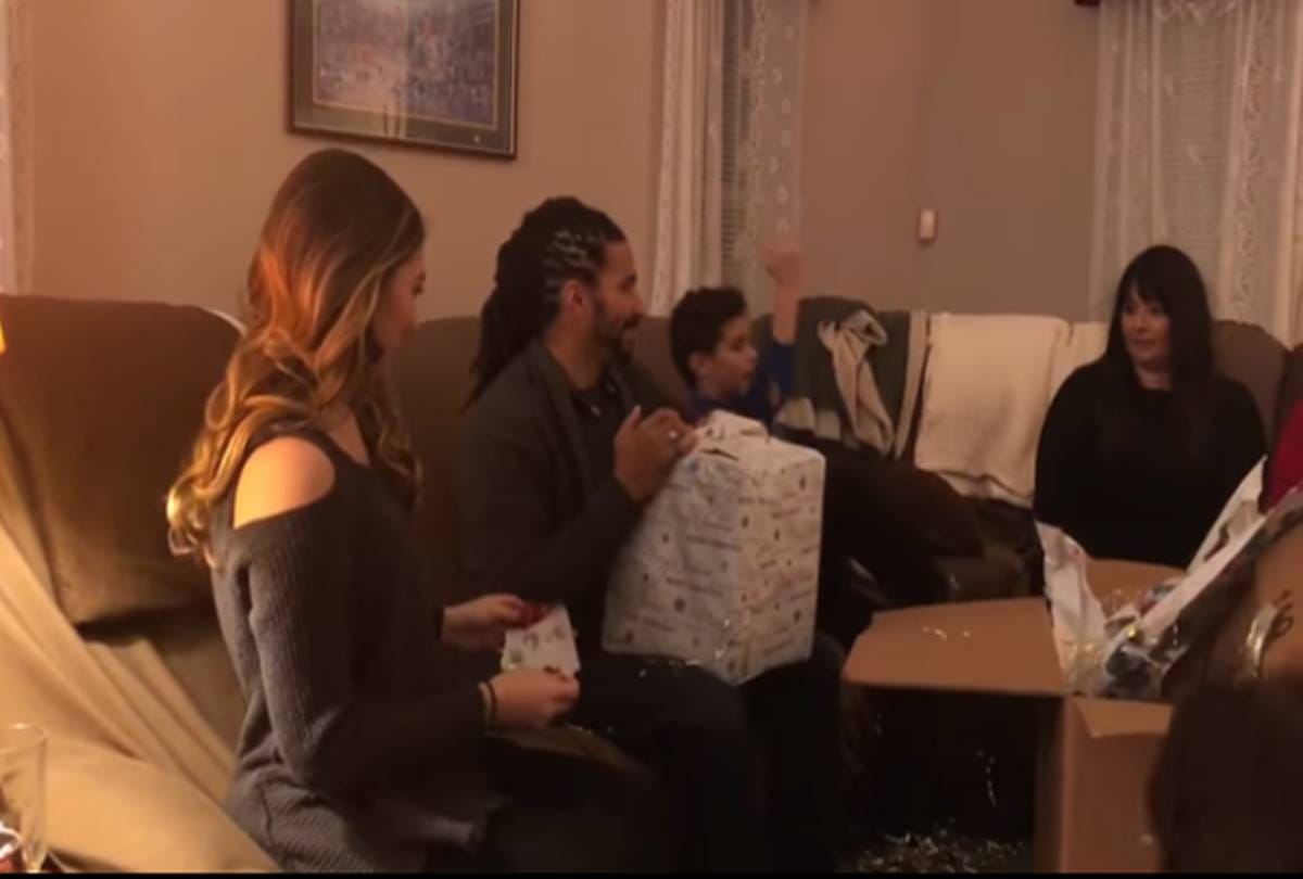 video being viral when a teenager adopt stepfather on christmas 