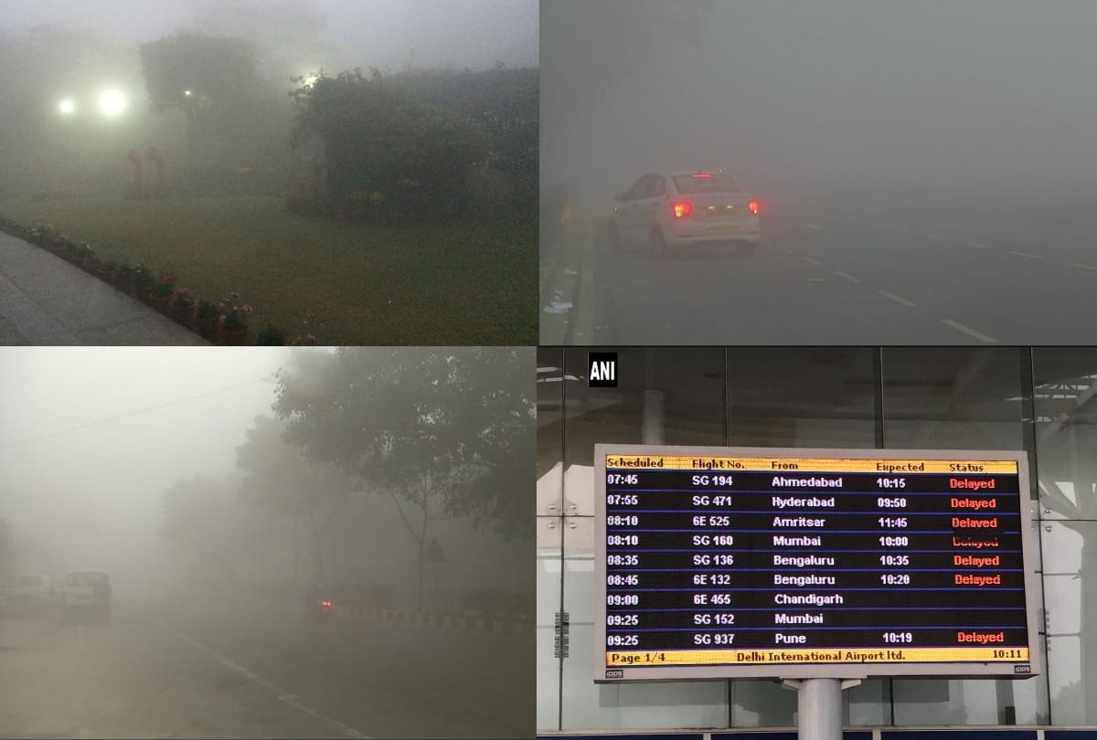 igi airport operation temporarily suspend due to low visibility, trains effect due to fog all update