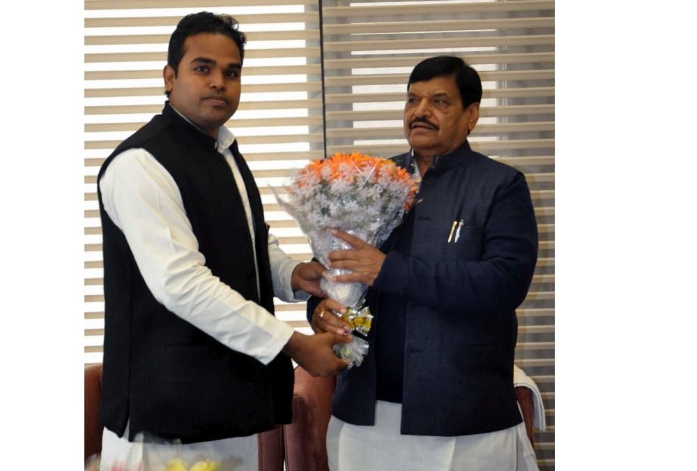 mulayam singh yadav and shivpal yadav in lucknow.