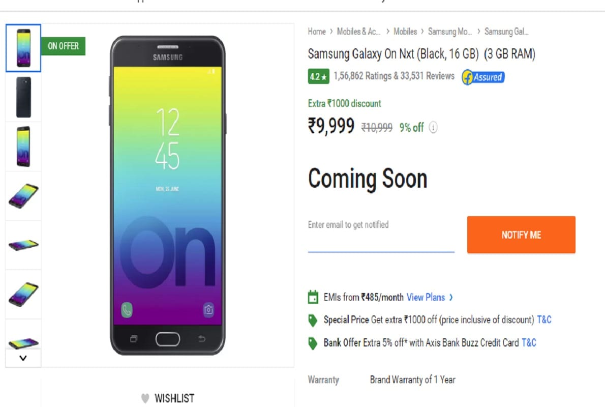 Samsung Galaxy On Nxt 16GB Variant set to launch in India on January 3 2018