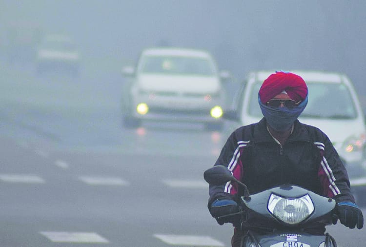 Dense fog of season on 1 january 2018