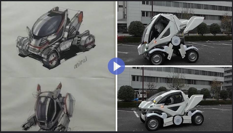 Japan made The electric car is like a real life transformers 