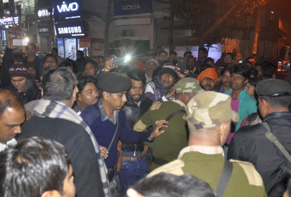 BJP corporator alleged police man for beating him.