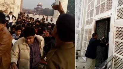 Crowd of seventy thousand tourist visited tajmahal on 31 dec