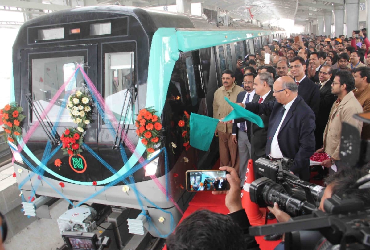green flag off to noida to greater noida aqua metro line test run, may start from april
