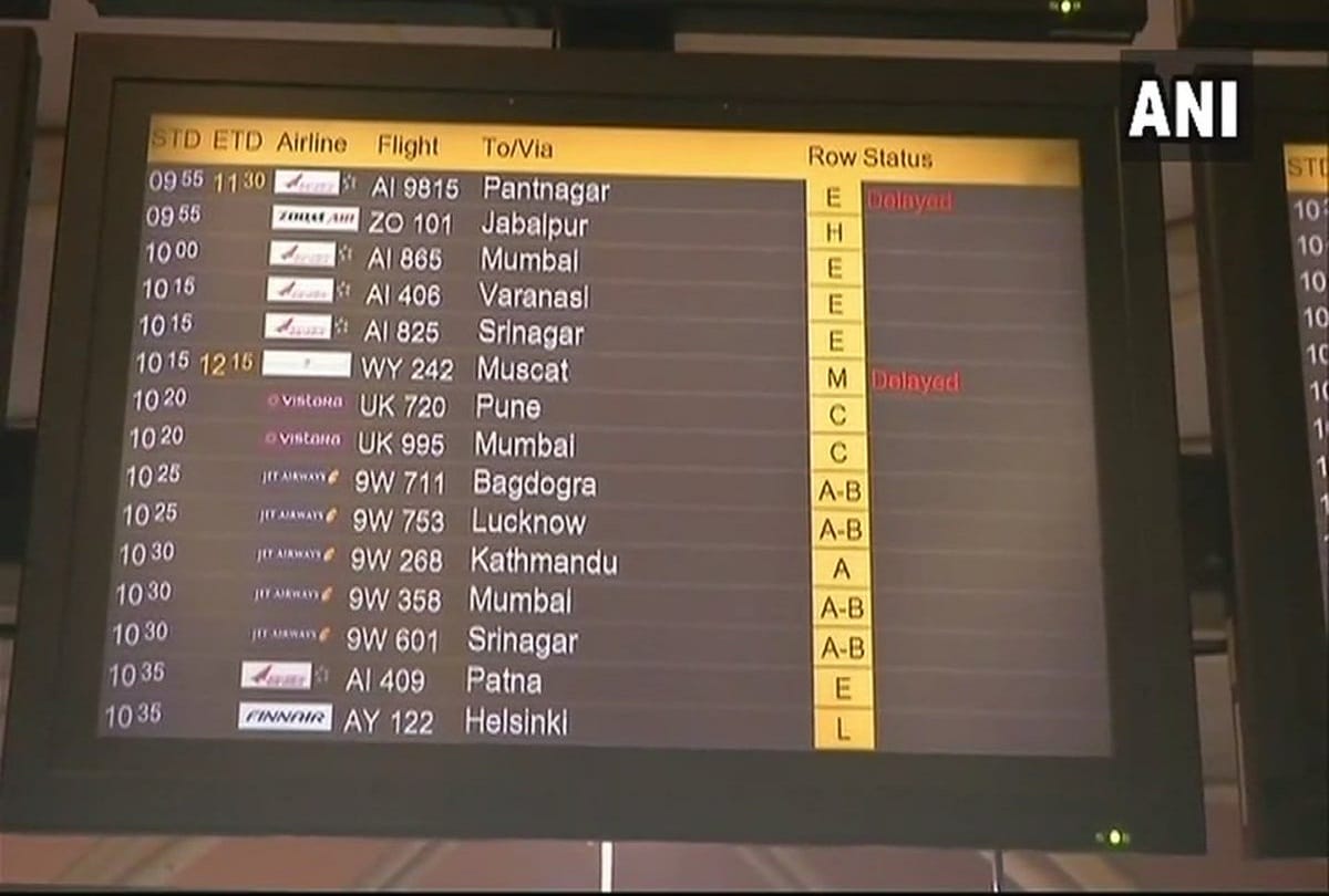  due to prevailing fog 18 flights , 59 trains delayed, 13 rescheduled and 21 cancelled 