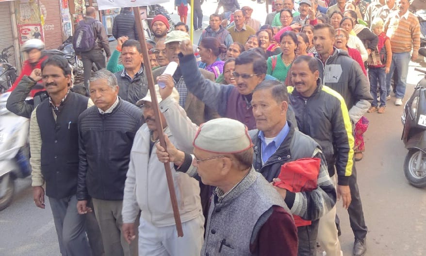 Sloganeering against government by taking out a procession