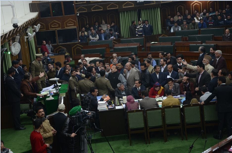 Uproar in j&k assembly after speaker disallows opposition demand to discuss civilian killings