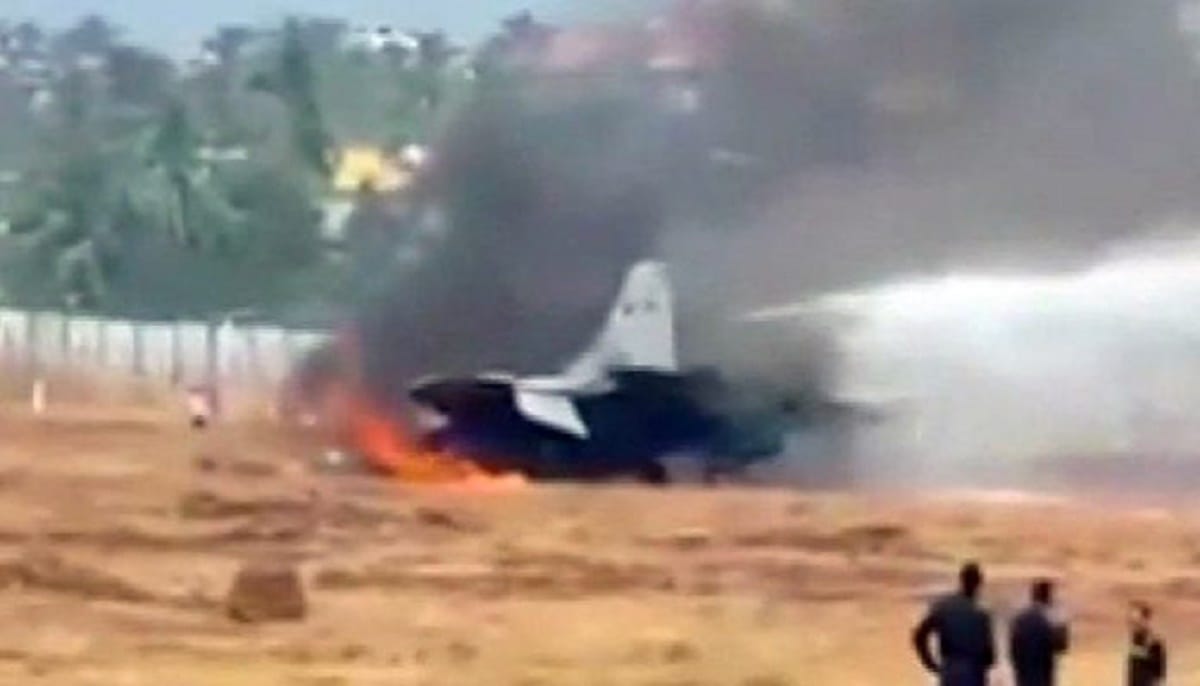 MIG Aircraft Crashed In Navy Base Of Goa
