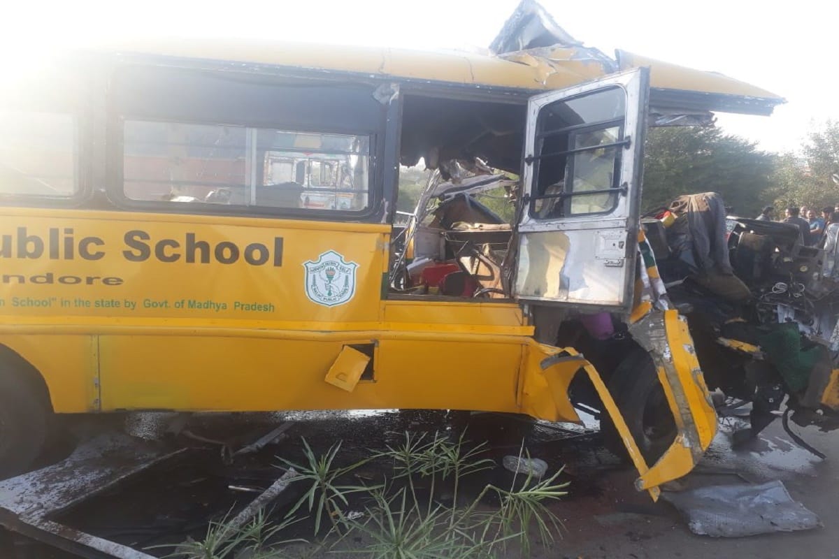 Madhya Pradesh: DPS bus collided with a truck five childern dead