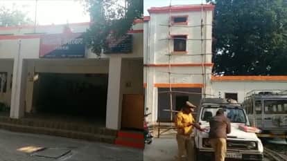 LUCKNOW KESARBAGH POLICE STATION PAINTED WITH SAFFRON COLOUR