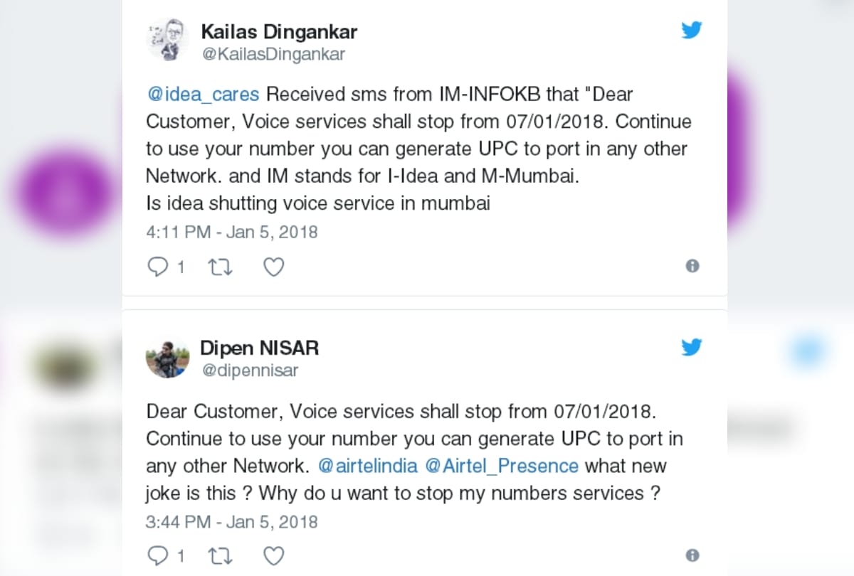 all voice services to be close from january 7 says mystery sms from companies