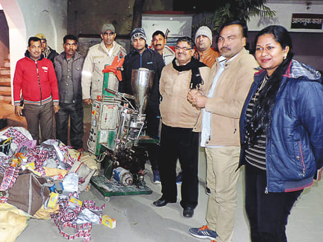Caught in illegal pan masala factory in Kannauj