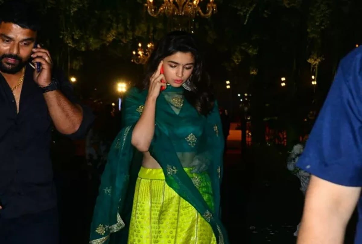 alia bhatt makes an awesome start with neon green blouse and yellow lehenga