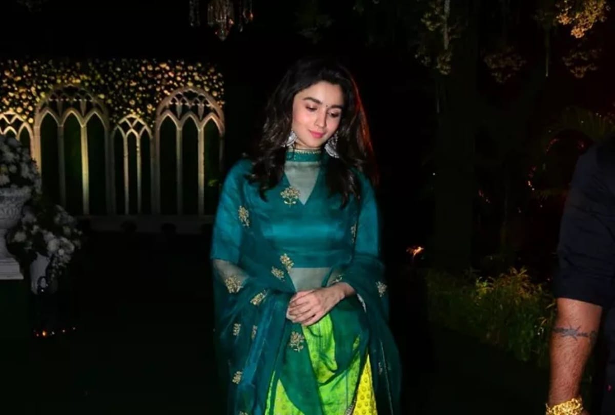alia bhatt makes an awesome start with neon green blouse and yellow lehenga