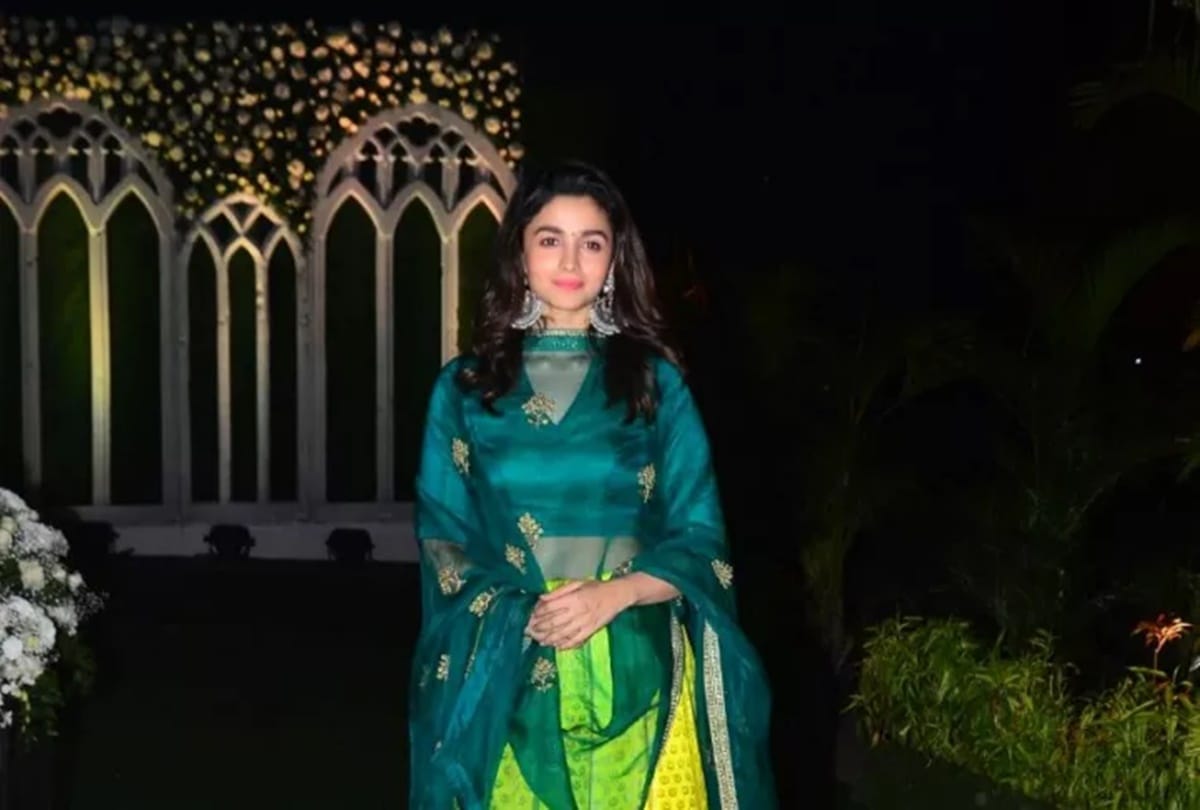 alia bhatt makes an awesome start with neon green blouse and yellow lehenga