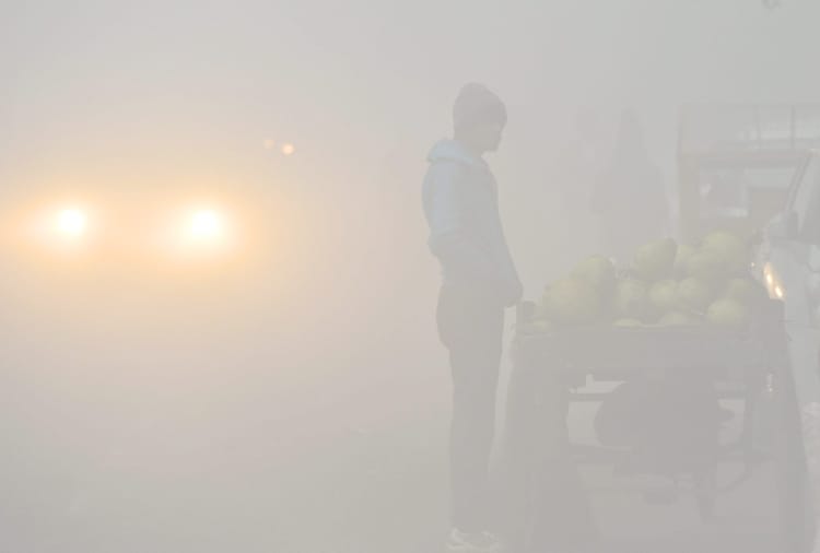 कोहरे के कारण रोडवेज में टकराया  ट्रैक्टर