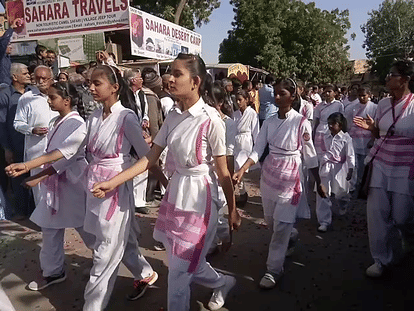 rajasthan jaisalmer- rastriya sevika samiti organized a march 